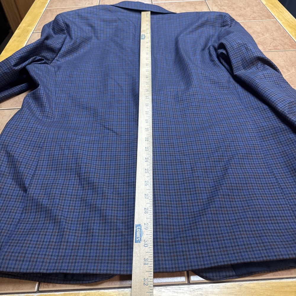Izod Blazer Sz 46L Blue Multi Color Windowpane Plaid Preppy Sports Coat Jacket - Picture 12 of 12